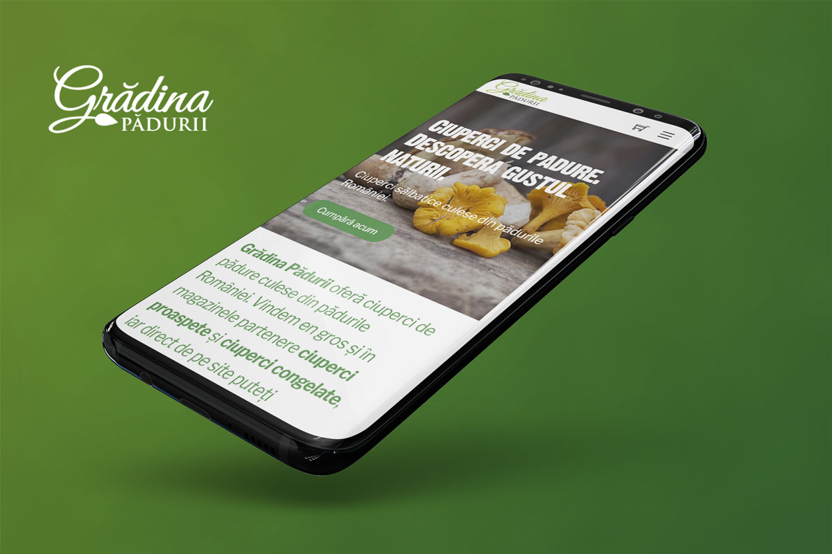 Web design for Gradina Padurii - Romanian producer and distributor of forest mushrooms.